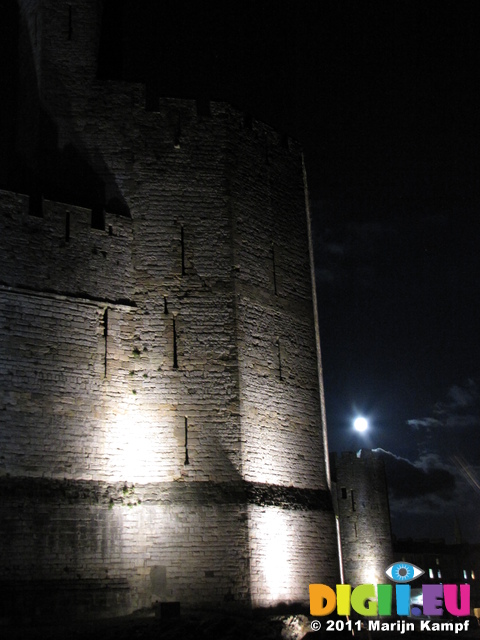 SX20688 Caernarfon Castle by moon light